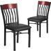 Red Barrel Studio® Ringel Vertical Back Metal & Wood Restaurant Chair w/Vinyl Seat Faux Leather/Upholstered | 35.75 H x 17 W x 17 D in | Wayfair