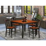 Red Barrel Studio® Krull Counter Height Butterfly Leaf Rubberwood Solid Wood Dining Set Wood in Brown | 36 H in | Wayfair