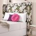 Willa Arlo™ Interiors Vannesa Bloomsbury Rose Wingback Headboard Upholstered/Linen/Cotton in Black | 55 H x 77 W x 11 D in | Wayfair