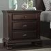 Three Posts™ Plattsburgh 3 - Drawer Solid Wood Nightstand in Cherry Wood in Brown/Green | 28 H x 28 W x 17 D in | Wayfair THRE3607 27502307