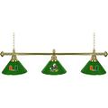 Trademark Global University of Miami 3-Light Pool Table Cone Pendant, Metal in Yellow | 14 H x 60 W x 14 D in | Wayfair MIA603-SEB