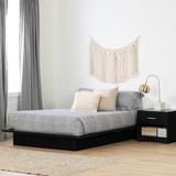 South Shore Step One Platform Bed Wood in White/Black | 9.62 H x 58 W x 77.25 D in | Wayfair 3070234