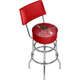 Trademark Global Budweiser Clydesdale Swivel 31" Bar Stool Upholstered/Metal in Gray/Red | 41.75 H x 20 W x 20 D in | Wayfair AB1100-CLY-R