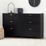 South Shore Reevo 6 Drawer Dresser Wood in Black | 31.37 H x 51.12 W x 18.87 D in | Wayfair 10258