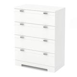 South Shore Reevo 4 Drawer Chest Wood in White | 40.25 H x 33 W x 19 D in | Wayfair 3840034