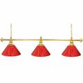 Trademark Global Premium 3 - Light Pool Table Lights Linear Pendant, Metal in Red/Yellow | 14 H x 60 W x 14 D in | Wayfair 603G-R