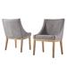 Three Posts™ Irving Place Tufted Linen Side Chair Wood/Upholstered/Fabric in Gray/Brown | 36 H x 24.5 W x 27.5 D in | Wayfair TRPT4241 42855236