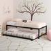 Josef Twin Metal Platform Hi-Riser Bed w/ Trundle by Zoomie Kids Metal in White | 15 H x 74 W x 77 D in | Wayfair ZMIE4453 41515972