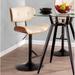 Wade Logan® Aliane Swivel Adjustable Height Bar Stool Upholstered/Leather/Metal/Faux leather in Brown | 19.75 W x 21 D in | Wayfair