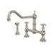 Edwardian™ Perrin & Rowe® Double Handle Athenian Kitchen Faucet w/ Cross Handle in Gray | 8 W x 11 D in | Wayfair U.4763X-PN-2