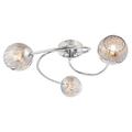 Endon 73642 Aerith Three Light Semi Flush Ceiling Light In Chrome And Smokey Mirror Glass Shades