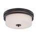 Nuvo Lighting 65307 - 3 Light 15" Round Aged Bronze White Satin Glass Shade Ceiling Light Fixture (Parallel - 3 Light Flush Fixture w/ Etched Opal Glass)