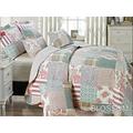 THL Blossom Bedspread Patchwork 2 Pillow Sham 3 Piece Set Size 255 cm X 275 cm Super King