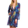 Kiniki Amalfi Blue Tan Through Knee Length Kaftan Swimwear L