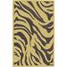 Indigo/Yellow 156 x 108 x 0.63 in Indoor Area Rug - Everly Quinn Jessenia Animal Print Handmade Tufted Wool Yellow/Dark Purple Area Rug Wool | Wayfair