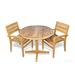 Bayou Breeze Bodalla 3 Piece Outdoor Dining Set Wood/Teak in Brown/White/Yellow | 30 H x 36 W x 36 D in | Wayfair BBZE2335 40056298