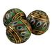 Bungalow Rose Peacock-Feathered Decorative Orbs Resin in Black/Blue/Brown | 3.5 H x 3.5 W x 3.5 D in | Wayfair BBMT8459 41610829