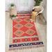 Red/White 42 x 0.25 in Area Rug - Bungalow Rose Huntingburg Southwestern Hand-Woven Flatweave Red/Beige Area Rug | 42 W x 0.25 D in | Wayfair