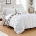 Dakota Fields Burney 3 Piece Reversible Duvet Cover Set Microfiber in White | Wayfair 06DAB0EB95C94BDCA82101A77CF71164