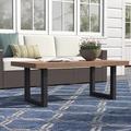 Latitude Run® Laderrian Wicker Coffee Table Wood/Wicker/Rattan in Brown | 18 H x 48 W x 24 D in | Outdoor Furniture | Wayfair