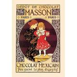 Buyenlarge Depot de Chocolat Masson: Chocolat Mexicain by Eugene Grasset Vintage Advertisement in Brown/Red | 66 H x 44 W x 1.5 D in | Wayfair