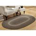 Black 20" x 30" Oval Indoor Area Rug - August Grove® Monnie Durable Braided Natural Area Rug 20.0 x 5.5 in/brown/grayWool | Wayfair