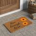 August Grove® Bowden Sunflower Live Laugh Love Non-Slip Outdoor Door Mat Coir in White | 2' x 3' | Wayfair AGGR4876 39123677