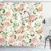 August Grove® Stiller Petals Blossoms Leaves & Bird Sitting Vintage Elegance Image Single Shower Curtain Polyester | 70 H x 69 W in | Wayfair