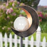 Exhart Solar Lunar Torch Garden Stake Glass/Metal | 37.5 H x 5 W x 2.5 D in | Wayfair 12514-RS