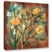 Alcott Hill® Flowers Garden II Framed Painting Print on Wrapped Canvas Canvas, Cotton in Brown/Green/Yellow | 10 H x 10 W x 2 D in | Wayfair