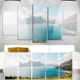 Design Art 'Hout Bay from Chapman Peak' 5 Piece Photographic Print on Metal Set Metal in White | 32 H x 60 W x 1 D in | Wayfair MT14311-373