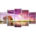 Design Art 'Magic Night w/ Colorful Clouds' 5 Piece Graphic Art on Metal Set Canvas in Indigo | 32 H x 60 W x 1 D in | Wayfair MT14762-373