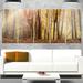 Design Art 'Dense Forest in Rays of Rising Sun' 5 Piece Photographic Print on Metal Set Canvas in Brown/Green | 28 H x 60 W x 1 D in | Wayfair