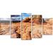 Design Art 'Tough Rocks in Vermilion Cliffs' 5 Piece Photographic Print on Set 32.0 H x 60.0 W x 1.0 D in/orangeCanvas in Brown | Wayfair