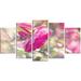 Design Art 'Beautiful Rose Flowers' 5 Piece Photographic Print on Metal Set Canvas in Pink | 32 H x 60 W x 1 D in | Wayfair MT12599-373