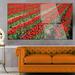 Design Art 'Rows of Tulip Flowers' 4 Piece Photographic Print on Metal Set Canvas in Red | 28 H x 48 W x 1 D in | Wayfair MT13087-271