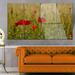 Design Art ' Poppy Flower Field Background' 4 Piece Photographic Print on Metal Set Canvas in Red | 28 H x 48 W x 1 D in | Wayfair MT12360-271