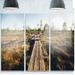 Design Art 'Retro Grainy Film Look Footpath' 3 Piece Photographic Print on Metal Set Canvas in Green | 28 H x 36 W x 1 D in | Wayfair MT14705-3P