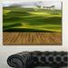 Design Art Golf Course w/ Wooden Path - Wrapped Canvas Photograph Print Metal in Brown/Green | 16 H x 32 W x 1 D in | Wayfair PT15332-32-16