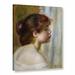 Astoria Grand 'Head Of A Young Woman, Late 19th Century' by Pierre Renoir Painting Print on Wrapped Canvas in Brown | 10 H x 8 W x 2 D in | Wayfair