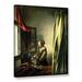 Astoria Grand Girl At A Window Reading A Letter by Jan Vermeer - Print on Canvas in Black/Green | 18 H x 14 W x 2 D in | Wayfair ASTG8784 38020769