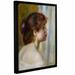 Astoria Grand 'Head Of A Young Woman, Late 19th Century' by Pierre Renoir Framed Painting Print Canvas in Brown | 18 H x 14 W x 2 D in | Wayfair