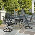 Astoria Grand Frontenac 5 Piece Outdoor Dining Set Metal in Black/Gray | 28.75 H x 42 W x 42 D in | Wayfair 3B0938EA9C014CFFBD8BFA3E93997E2C