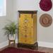 Astoria Grand Belfast Hand Painted Jewelry Armoire w/ Mirror Manufactured Wood in Brown/Yellow | 41 H x 19.25 W x 13.375 D in | Wayfair