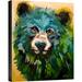 Ashton Wall Décor LLC 'Fluffy Cub' Painting Print on Canvas in Blue/Green/Yellow | 24 H x 18 W x 1.5 D in | Wayfair 6537