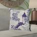 Bungalow Rose Daedalus China Old Floral Print Outdoor Square Pillow Cover & Insert /Polyfill blend in Blue/Navy | 20 H x 20 W x 7 D in | Wayfair