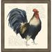 Ashton Wall Décor LLC 'Rooster's Crow I' Framed Graphic Art Print Paper in Black/Brown/Red | 18.5 H x 18.5 W x 0.75 D in | Wayfair 6069