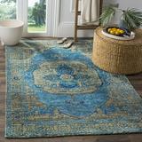 Blue/Green 96 x 60 x 0.25 in Indoor Area Rug - Bungalow Rose Artesia Oriental Hand Knotted Teal/Beige Area Rug Viscose/Jute & | Wayfair