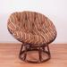 Blazing Needles Chenille Papasan Chair Outdoor Cushion Polyester/Cotton Blend in Orange/Brown | 7 H x 52 W x 52 D in | Wayfair 93302-52-JCH-05