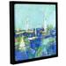 Breakwater Bay 'Abstract Harbor 3 Where I Want to Be' Framed Painting Print on Wrapped Canvas in White | 36 H x 36 W x 2 D in | Wayfair